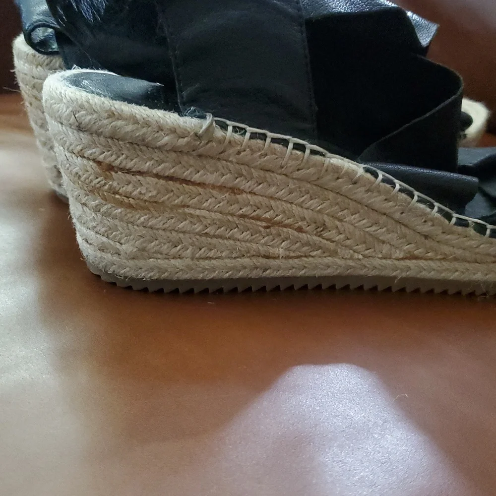 Eileen Fisher Willow Platform Wedge Espadrille Sandals Size 10 New! Has Flaws